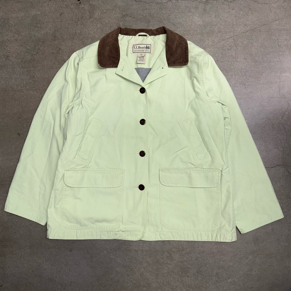 L.L.Bean Canvas Field Chore Barn Jacket Women’s XL Pistachio Mint Green/Brown
